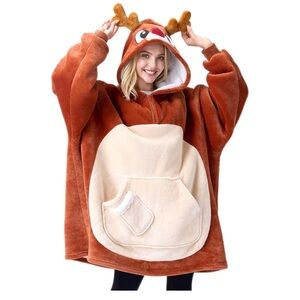 Giggling Getup‎  Wearable Blanket Hoodie - Oversized Soft Sherpa Fleece